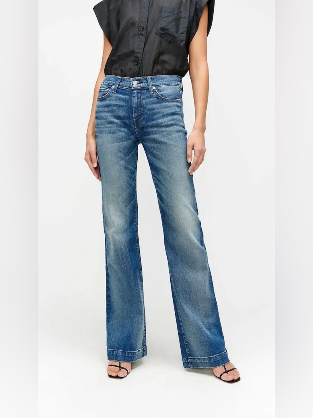 7 For All Mankind Luxe Vintage Dojo Flare Jeans Size 27 Trouser Wide Leg Y2K EUC
